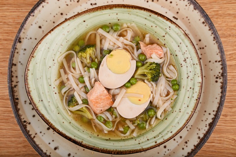 Momi ramen with rice noodles